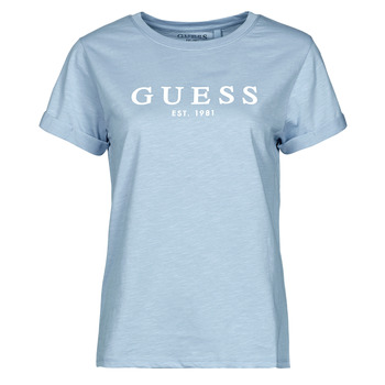vaatteet Naiset Lyhythihainen t-paita Guess ES SS GUESS 1981 ROLL CUFF TEE Sininen