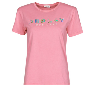vaatteet Naiset Lyhythihainen t-paita Replay W3318C Vaaleanpunainen