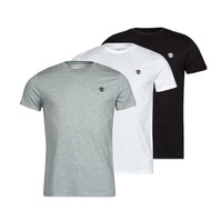 vaatteet Miehet Lyhythihainen t-paita Timberland SS BASIC JERSEY X3 Valkoinen / Harmaa / Musta