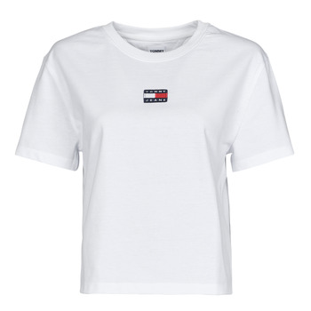 vaatteet Naiset Lyhythihainen t-paita Tommy Jeans TJW TOMMY CENTER BADGE TEE Valkoinen