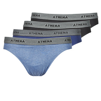 Alusvaatteet Miehet Alushousut Athena BASIC COTON X4 Sininen / Musta / Sininen / Musta