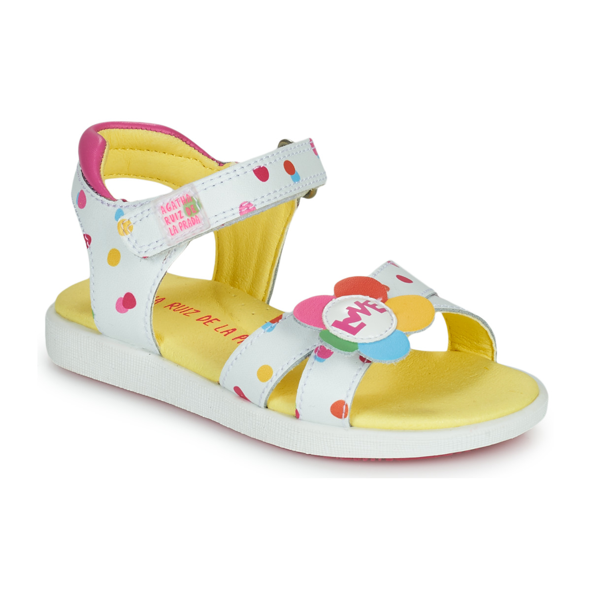 kengät Tytöt Sandaalit ja avokkaat Agatha Ruiz de la Prada Aitana Valkoinen / Vaaleanpunainen