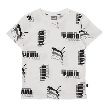 vaatteet Pojat Lyhythihainen t-paita Puma PUMA POWER AOP TEE Valkoinen