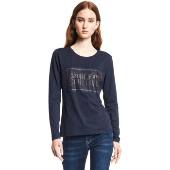 vaatteet Naiset T-paidat pitkillä hihoilla Gaudi 121BD64059 Sininen
