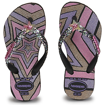 kengät Tytöt Varvassandaalit Havaianas KIDS SLIM GLITTER TRENDY Vaaleanpunainen / Musta / Violetti