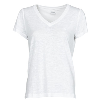 vaatteet Naiset Lyhythihainen t-paita Lee V NECK TEE Valkoinen