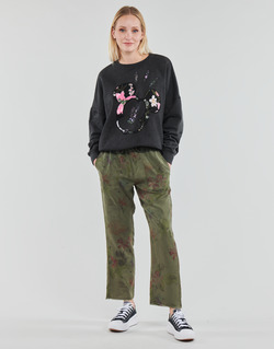 vaatteet Naiset 5-taskuiset housut Desigual PANT_MICKEY CAMO FLOWERS Khaki / Monivärinen