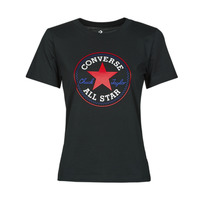 vaatteet Naiset Lyhythihainen t-paita Converse Chuck Patch Classic Tee Musta / Monivärinen
