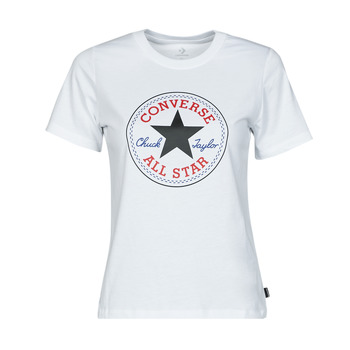 vaatteet Naiset Lyhythihainen t-paita Converse Chuck Patch Classic Tee Valkoinen 