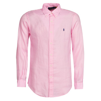 vaatteet Miehet Pitkähihainen paitapusero Polo Ralph Lauren Z221SC19 Vaaleanpunainen / Valkoinen / koralli / Vaaleanpunainen