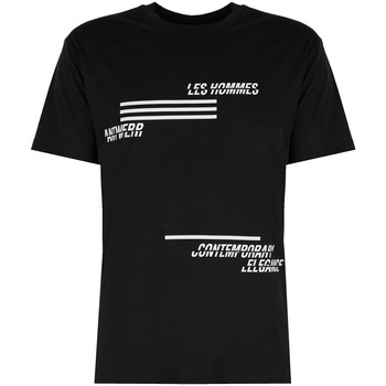 vaatteet Miehet Lyhythihainen t-paita Les Hommes LJT208-700P | Contemporary Elegance Musta