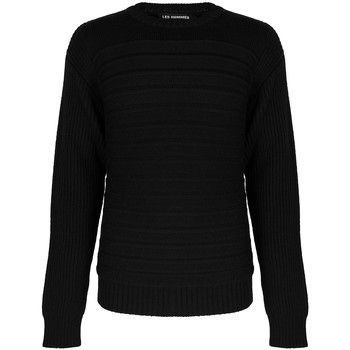 vaatteet Miehet Neulepusero Les Hommes LJK402-660U | Round Neck Sweater with Pleats Musta