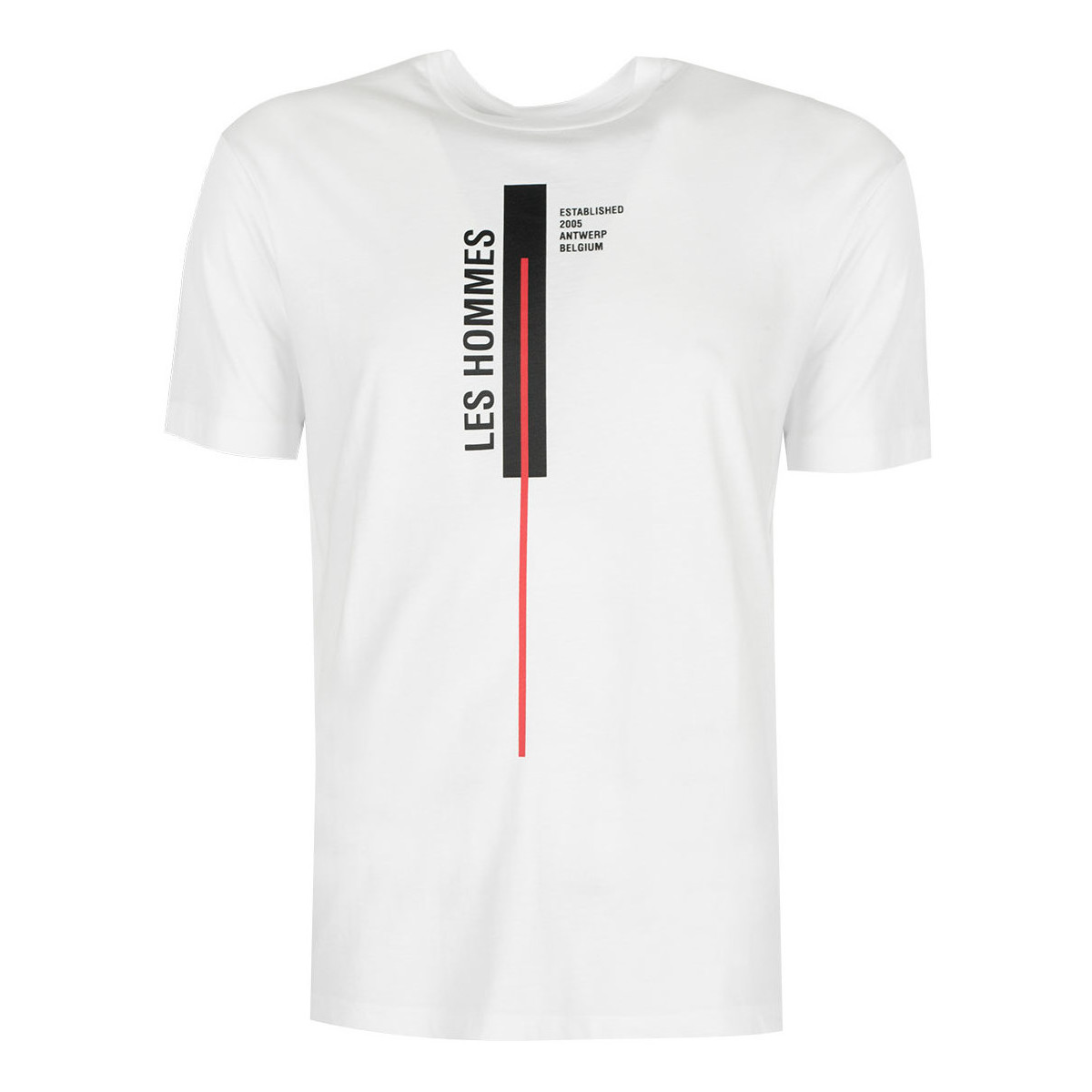 vaatteet Miehet Lyhythihainen t-paita Les Hommes LJT201 700P | Vertical Line Valkoinen
