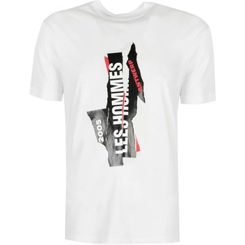 vaatteet Miehet Lyhythihainen t-paita Les Hommes LJT224-710P | Logo Valkoinen