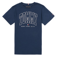 vaatteet Pojat Lyhythihainen t-paita Tommy Hilfiger AMIANSE Laivastonsininen