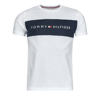 vaatteet Miehet Lyhythihainen t-paita Tommy Hilfiger TEE LOGO FLAG Valkoinen