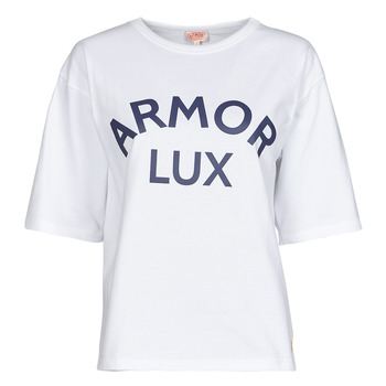 vaatteet Naiset Lyhythihainen t-paita Armor Lux MC SERIGRAPHIE Valkoinen