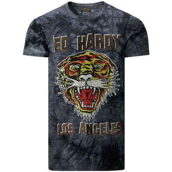 vaatteet Miehet Lyhythihainen t-paita Ed Hardy - Los tigre t-shirt black Musta