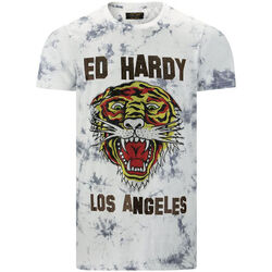 vaatteet Miehet Lyhythihainen t-paita Ed Hardy Los tigre t-shirt white Valkoinen
