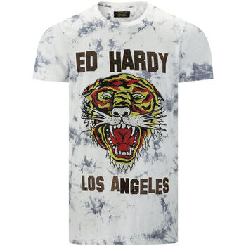 vaatteet Miehet Lyhythihainen t-paita Ed Hardy - Los tigre t-shirt white Valkoinen