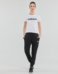 vaatteet Naiset Verryttelyhousut adidas Performance LIN FT C PANTS Musta / Valkoinen 