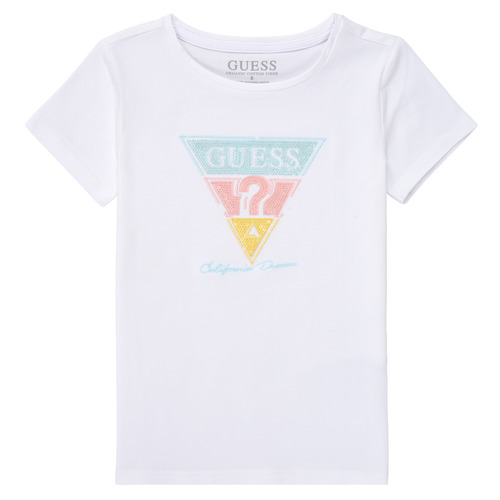 vaatteet Tytöt Lyhythihainen t-paita Guess CENTROP Valkoinen
