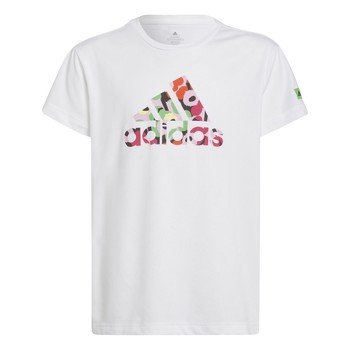 vaatteet Tytöt Lyhythihainen t-paita Adidas Sportswear ELOISHA Valkoinen