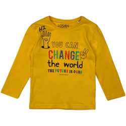 vaatteet Lapset T-paidat pitkillä hihoilla Losan 125-1205AL Keltainen