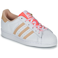 kengät Naiset Matalavartiset tennarit adidas Originals SUPERSTAR W Valkoinen / Vaaleanpunainen / Punainen