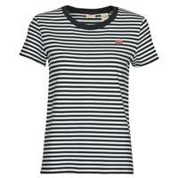 vaatteet Naiset Lyhythihainen t-paita Levi's PERFECT TEE Raita  / Musta / sininen / punainen