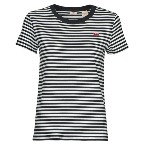 vaatteet Naiset Lyhythihainen t-paita Levi's PERFECT TEE Raita / Raita  / Musta / sininen / punainen