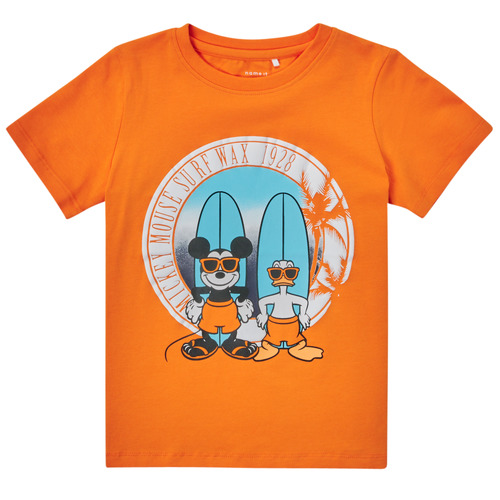 vaatteet Pojat Lyhythihainen t-paita Name it NMMMICKEY MICAH Oranssi