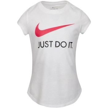 vaatteet Tytöt Lyhythihainen t-paita Nike CAMISETA MANGA CORTA NIA  36F245 Valkoinen