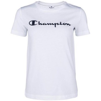 vaatteet Naiset Lyhythihainen t-paita Champion Crewneck Tshirt Valkoiset
