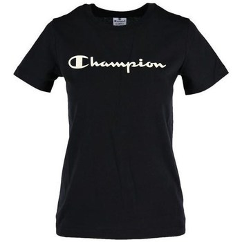 vaatteet Naiset Lyhythihainen t-paita Champion Crewneck Tee Mustat