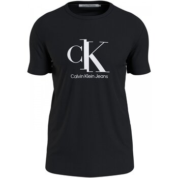 vaatteet Miehet Lyhythihainen t-paita Calvin Klein Jeans J30J319713 Musta