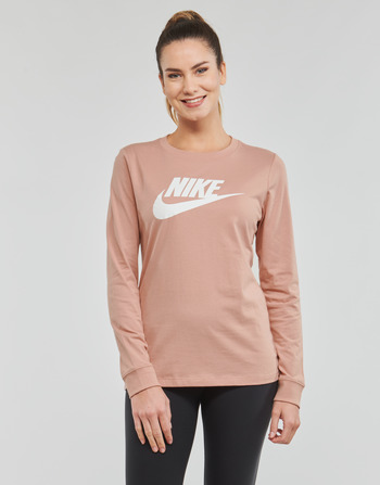 vaatteet Naiset T-paidat pitkillä hihoilla Nike Long-Sleeve T-Shirt Vaaleanpunainen / Whisper / Valkoinen 