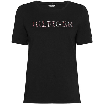vaatteet Naiset Lyhythihainen t-paita Tommy Hilfiger WW0WW32418 Musta
