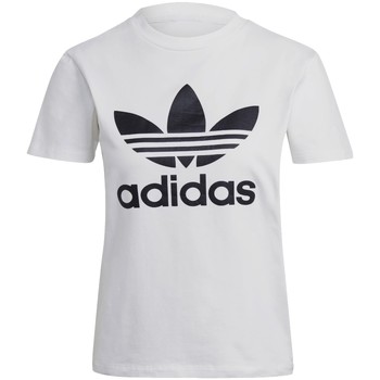 vaatteet Naiset Lyhythihainen t-paita adidas Originals adidas Adicolor Classics Trefoil Tee Valkoinen