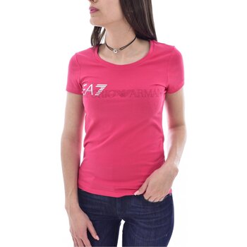 vaatteet Naiset T-paidat & Poolot Emporio Armani EA7 6KTT58 TJ2HZ Vaaleanpunainen