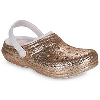 kengät Tytöt Puukengät Crocs Classic Lined Glitter Clog T Kulta