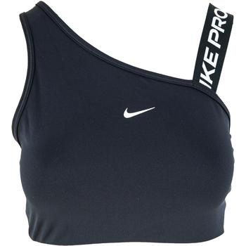vaatteet Naiset Urheiluliivit Nike Dri-Fit Swoosh Medium Support 1 Piece Pad Asymmetrical Musta