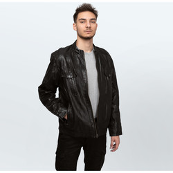 vaatteet Miehet Takit / Bleiserit Cameleon Men's Leather Jacket K2922 Musta