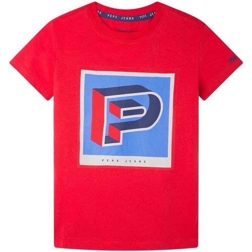 vaatteet Pojat Lyhythihainen t-paita Pepe jeans  Punainen