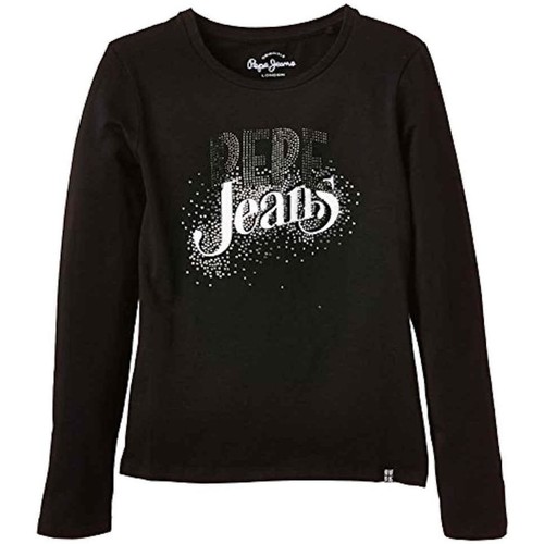 vaatteet Tytöt Lyhythihainen t-paita Pepe jeans  Musta