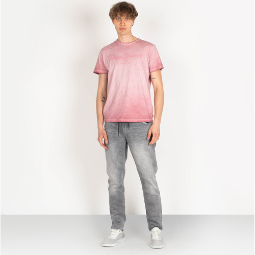 vaatteet Miehet Lyhythihainen t-paita Pepe jeans PM504032 | West Sir Vaaleanpunainen