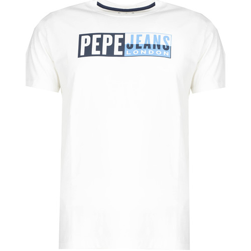 vaatteet Miehet Lyhythihainen t-paita Pepe jeans PM507757 | Gelu Valkoinen