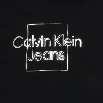 Calvin Klein Jeans METALLIC BOX LOGO RELAXED HOODIE Musta
