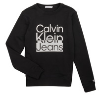 vaatteet Pojat Svetari Calvin Klein Jeans BOX LOGO SWEATSHIRT Musta