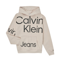 vaatteet Pojat Svetari Calvin Klein Jeans BOLD INSTITUTIONAL LOGO HOODIE Valkoinen